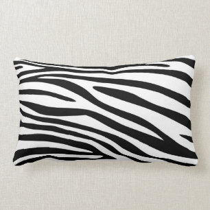 Almofada Lombar Pele preto e branco do impressão da zebra