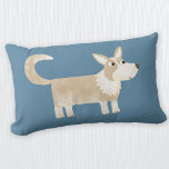 Almofada Lombar Pembroke Welsh Corgi Dog<br><div class="desc">O desenho do cão Pembroke Welsh Corgi num fundo verde teal. Arte original de Nic Squirrell.</div>