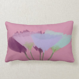 Almofada Lombar Peônias de aquarela rosa lilac