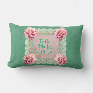 Almofada Lombar Peras Rosa Vintage - Damasco Desvanecido Personali
