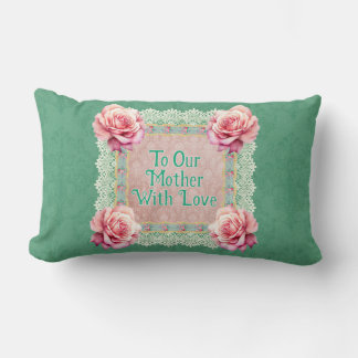 Almofada Lombar Peras Rosa Vintage - Damasco Desvanecido Personali