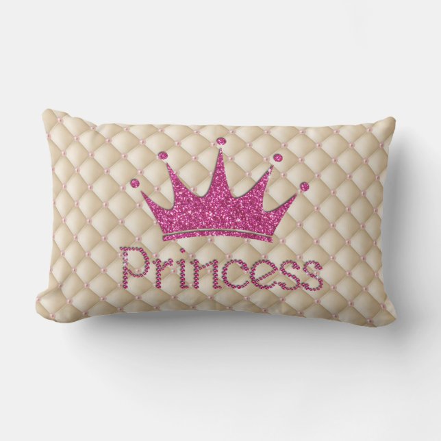 Almofada Lombar Pérolas Charmosas e Elegantes, Tiara, Princesa, Br (Frente)