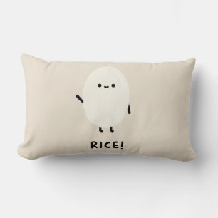Almofada Lombar personagem de arroz fofo minimalista desi kawaii e