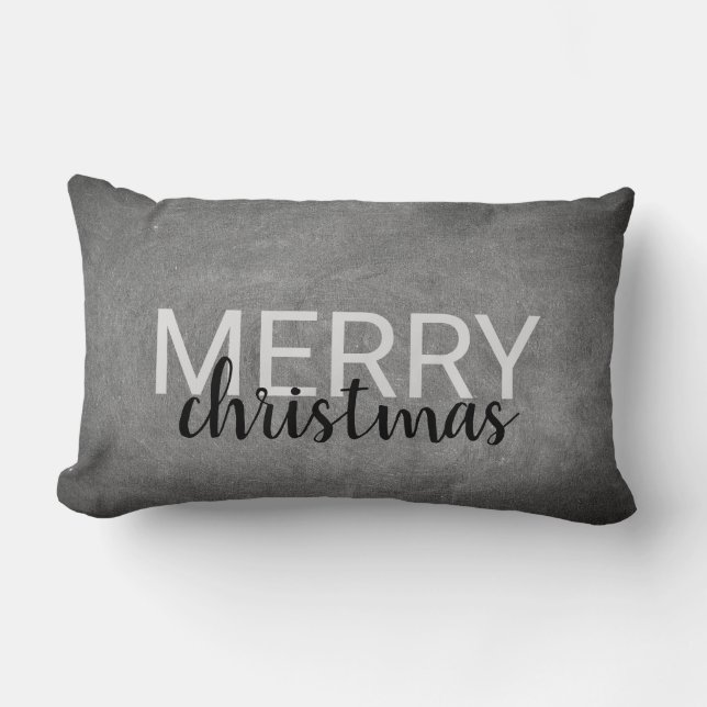 Almofada Lombar Personalização do quadro moderno do Feliz Natal (Frente)