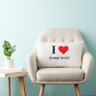 Almofada Lombar PERSONALIZADO! I Heart Lumbar Travesseiro 13" x 21
