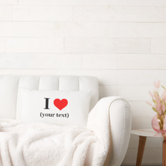 Almofada Lombar PERSONALIZADO! I Heart Lumbar Travesseiro 13" x 21