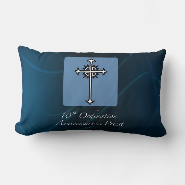 Almofada Lombar Personalizar, 10.º aniversário do Padre (Frente)