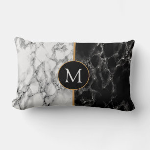 Almofada Lombar Personalizar o seu Travesseiro Carta Preto Marble