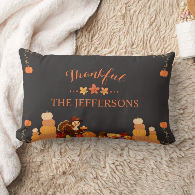 Almofada Lombar Personalized Cozy Autumn with Family Name (Cobertor)