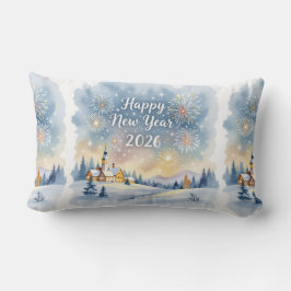 Almofada Lombar Personalized Family Name New Year Throw Pillow
