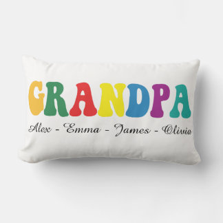 Almofada Lombar Personalized Grandpa Gift with Grandkids’ Names