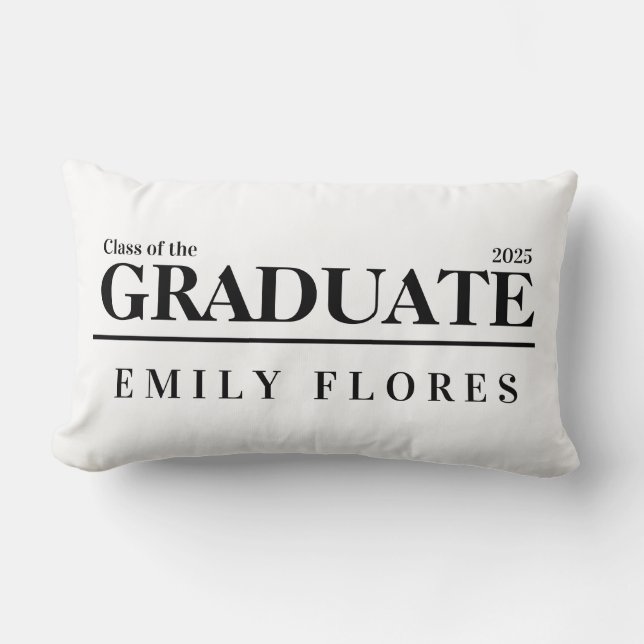 Almofada Lombar Personalized Modern trendy graduate class of 2025 (Frente)