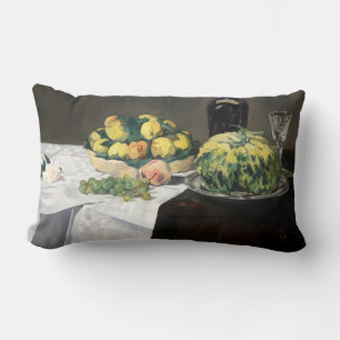 Almofada Lombar Pêssegos limões de vida por Manet Impressionist