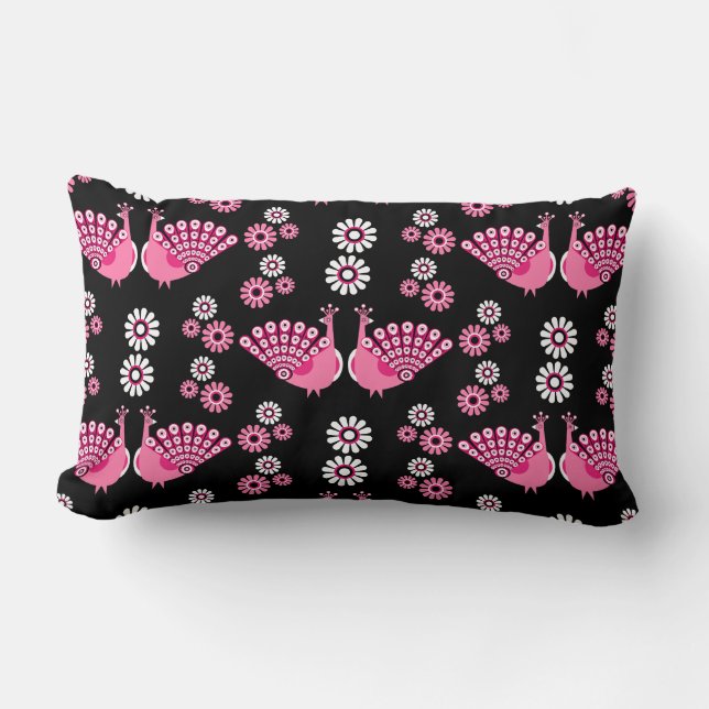 Almofada Lombar Pheasants Peacock Art (Frente)