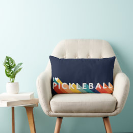 Almofada Lombar Pickleball Retro Rainbow I Heart Pickleball