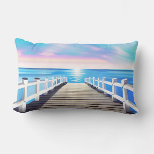 Almofada Lombar Pier, Ocean e Sky no amanhecer