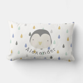 Almofada Lombar Pinguim de Cute de Nome Personalizável