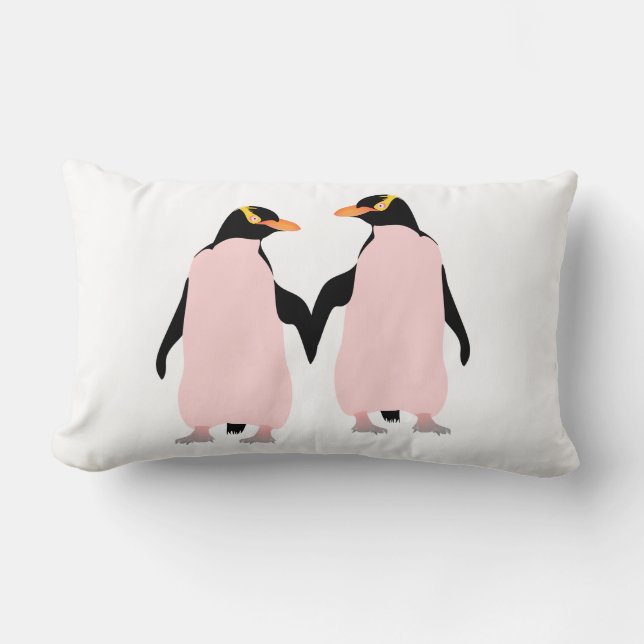 Almofada Lombar Pinguins Lésbicas orgulho gay com Mãos (Frente)