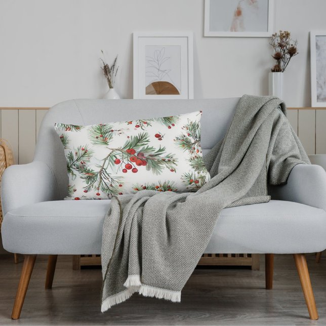 Almofada Lombar Pinheiro de Natal e Travesseiro Festivo das Berrie (Criador carregado)