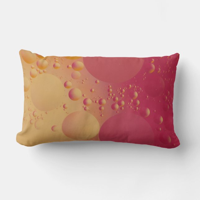 Almofada Lombar Pink and orange bubble digital (Frente)