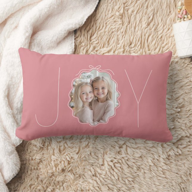 Almofada Lombar Pink JOY Simple Arco Wavy Photo Christmas (Cobertor)