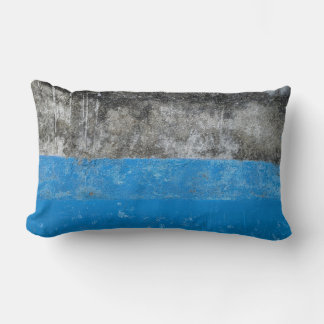 Almofada Lombar Pintura de abstrato branco e azul