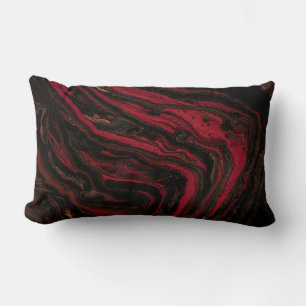 Almofada Lombar Pintura de abstrato vermelho e preto