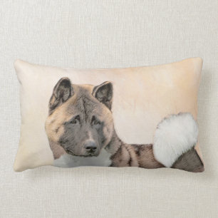 Almofada Lombar Pintura de Akita - Arte Cão Original