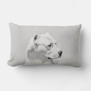 Almofada Lombar Pintura de Dogo Argentino - Arte de Cachorro Origi