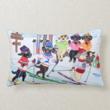 Pintura de esqui nórdica de Labradors