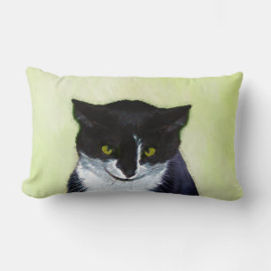 Almofada Lombar Pintura de Gato Tuxedo - Arte de Gato Original Cus