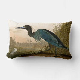 Almofada Lombar Pintura de Heron Audubon com Crane Azul