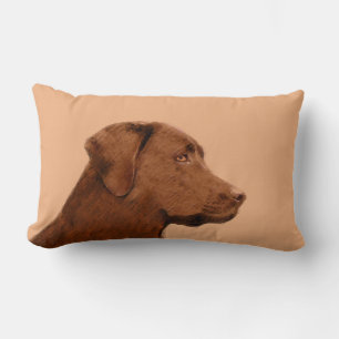 Almofada Lombar Pintura de Labrador Retriever (Chocolate) - Arte C