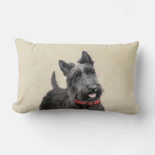 Almofada Lombar Pintura de Terrier escocês - Arte de cão original