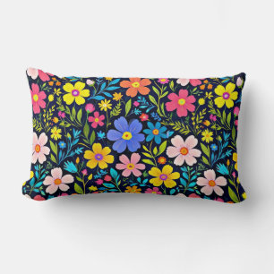 Almofada Lombar Pintura Digital Floral Padrão de Flores-38875