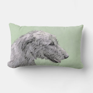 Almofada Lombar Pintura do Wolfhound irlandês 2 - arte original