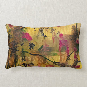 Almofada Lombar Pintura oriental. Estilo japonês