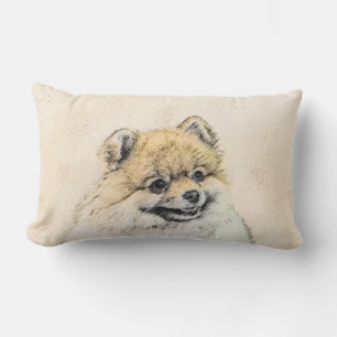 Almofada Lombar Pintura Pomeraniana (Laranja) - Arte Original de C