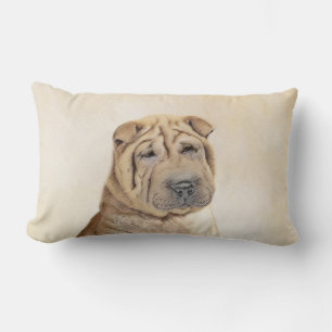 Almofada Lombar Pintura Shar Pei - Arte Cachorra Original
