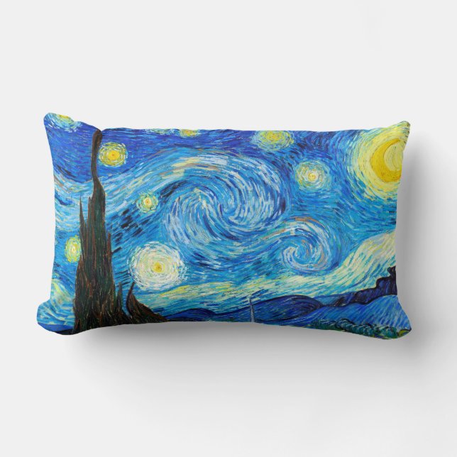 Almofada Lombar Pintura vibrante de Vincent Van Gogh Starry Night (Frente)