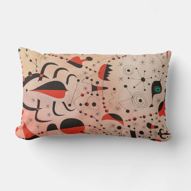 Almofada Lombar pinturas de joan miro, abstrato art (Frente)
