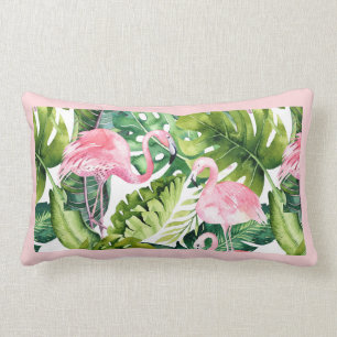Almofada Lombar PixDezines Flamingo Rosa, Tropical, Moldura DIY