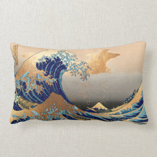 Almofada Lombar PixDezines Vintage, Excelente Wave, Hokusai 葛