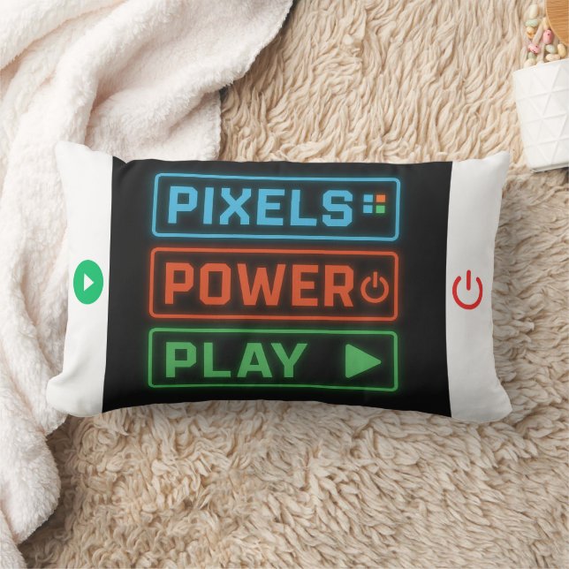 Almofada Lombar Pixels Power Play Gamer Pillow – Retro Pixel Art F (Cobertor)
