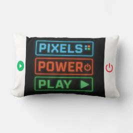 Almofada Lombar Pixels Power Play Gamer Pillow – Retro Pixel Art F