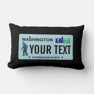 Almofada Lombar Placa de Licença de Washington Sasquatch