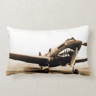 Almofada Lombar Plano da cara do tubarão de Curtiss P40 Warhawk