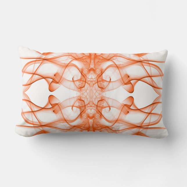Almofada Lombar Plumas de Orange Smoke em branco (Frente)