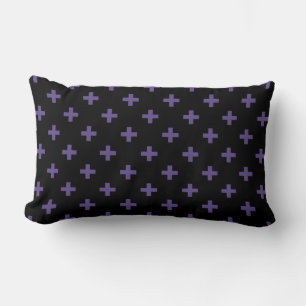 Almofada Lombar Polka ultravioleta cruza em preto
