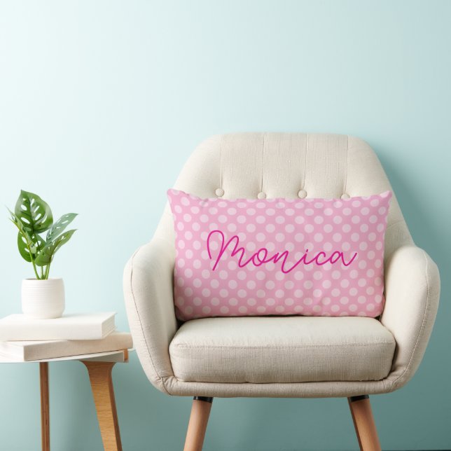 Almofada Lombar Ponto Rosa Personalizado (Cadeira)